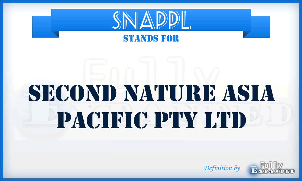 SNAPPL - Second Nature Asia Pacific Pty Ltd