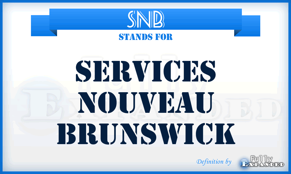 SNB - Services Nouveau Brunswick