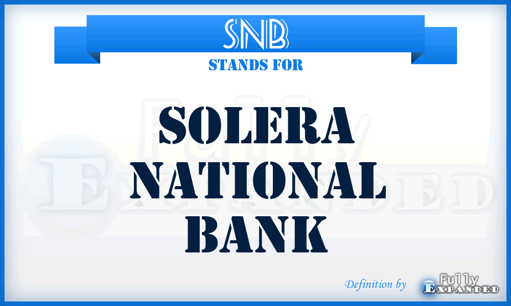 SNB - Solera National Bank