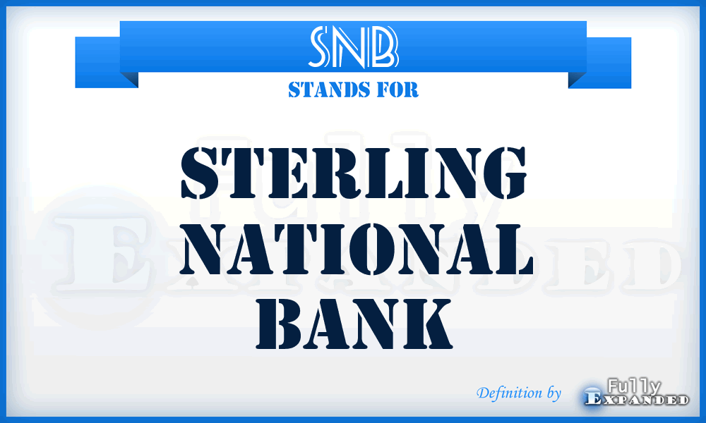 SNB - Sterling National Bank