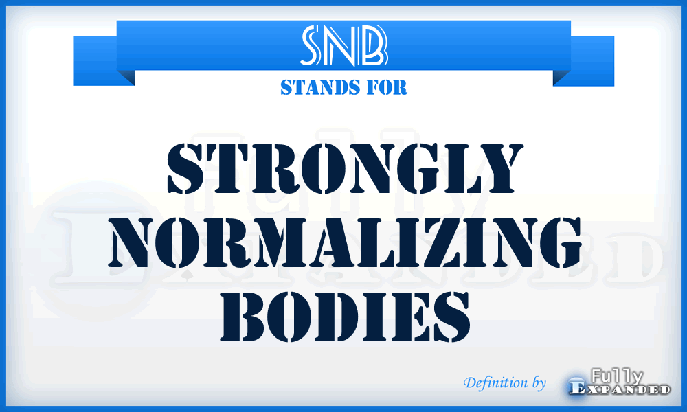 SNB - Strongly Normalizing Bodies