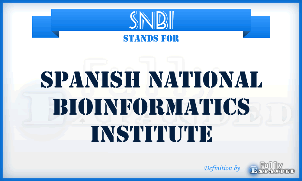 SNBI - Spanish National Bioinformatics Institute