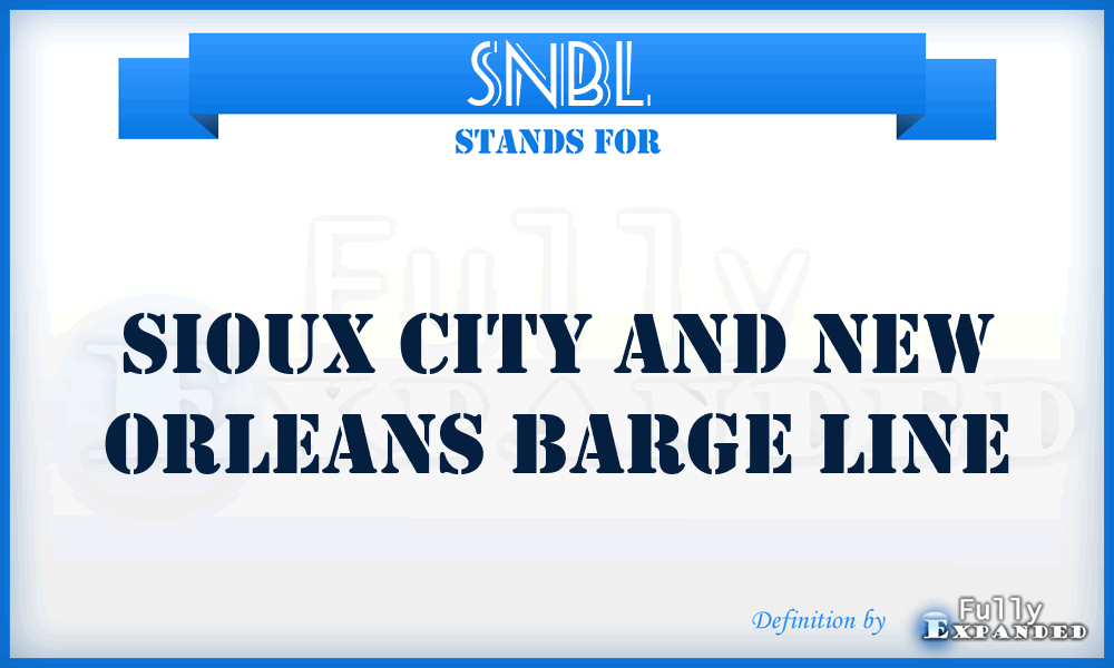 SNBL - Sioux City and New Orleans Barge Line