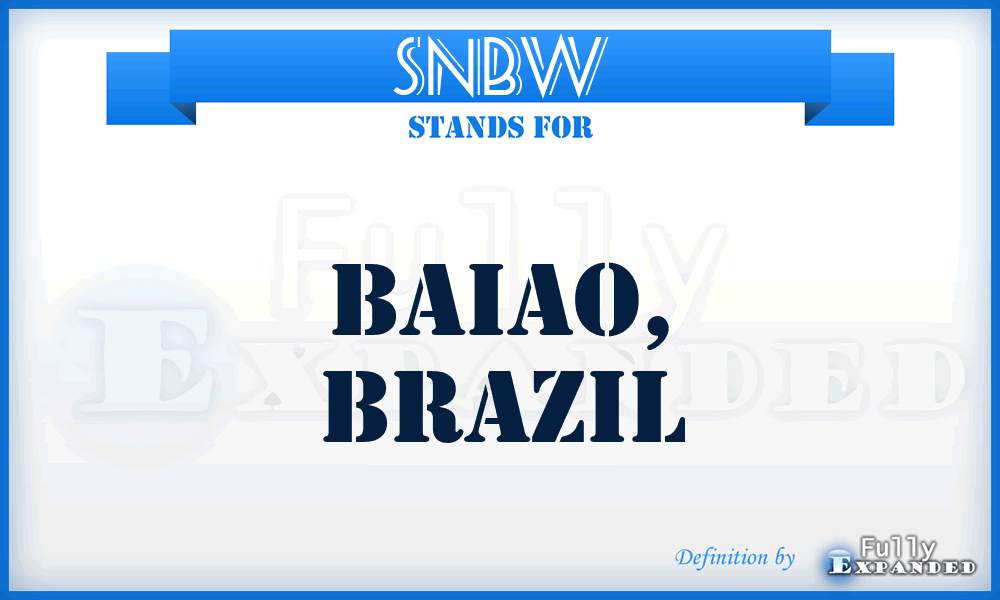 SNBW - Baiao, Brazil