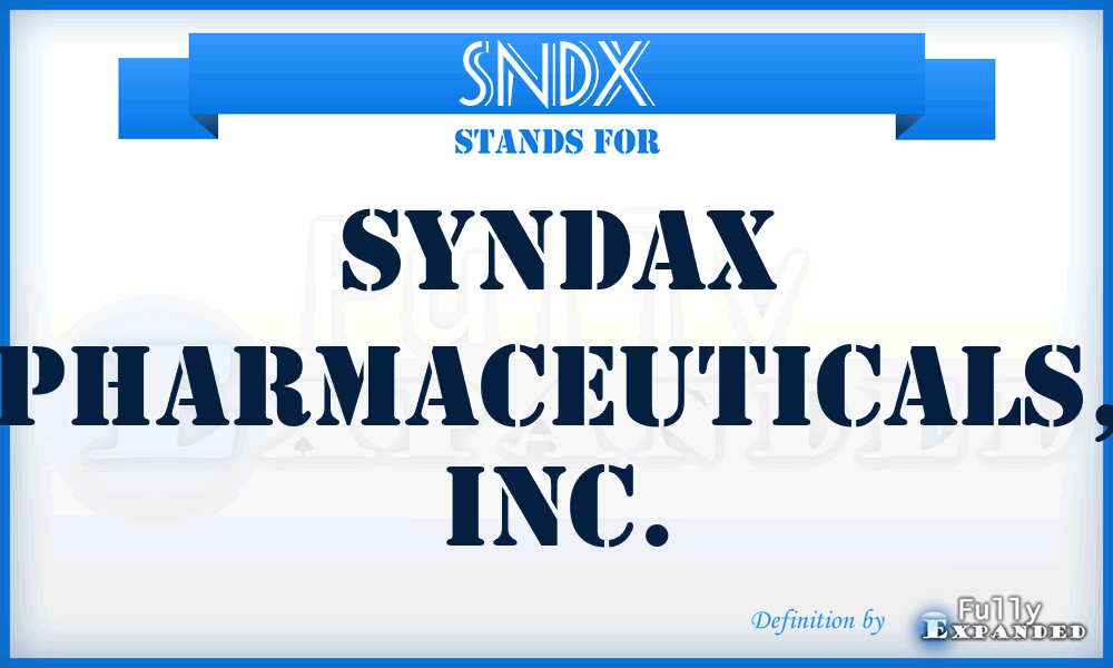 SNDX - Syndax Pharmaceuticals, Inc.