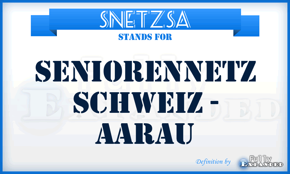SNETZSA - SeniorenNETZ Schweiz - Aarau