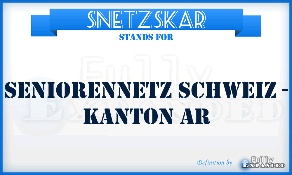 SNETZSKAR - SeniorenNETZ Schweiz - Kanton AR