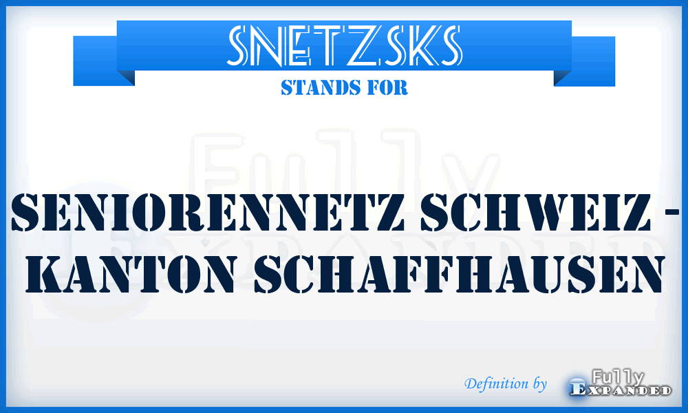 SNETZSKS - SeniorenNETZ Schweiz - Kanton Schaffhausen