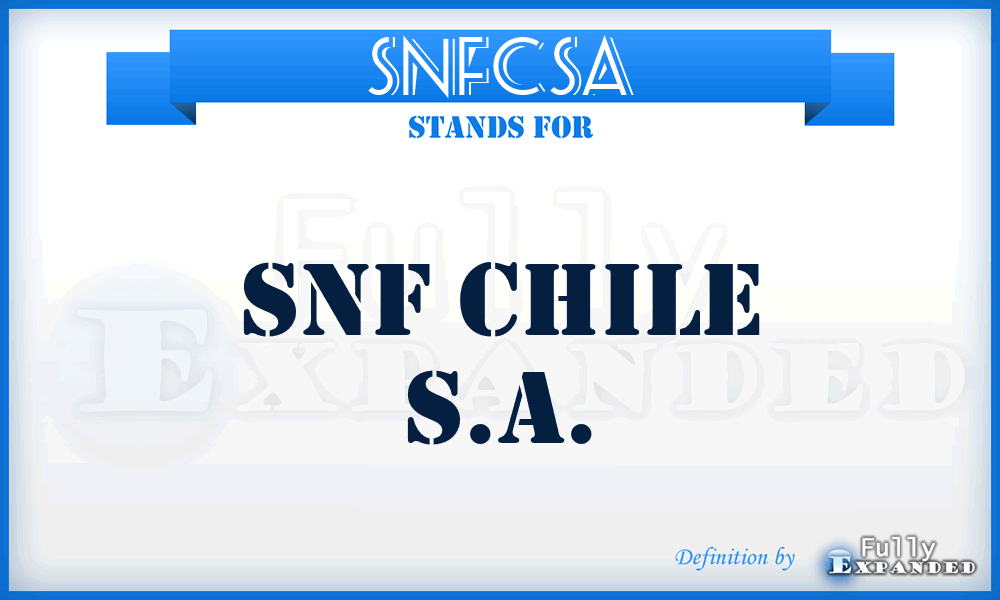 SNFCSA - SNF Chile S.A.