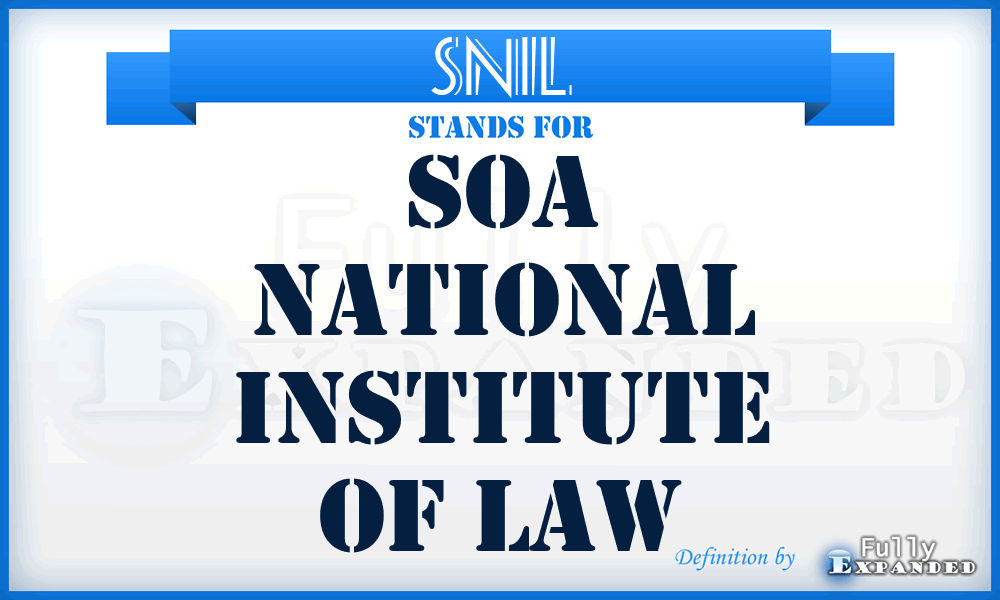 SNIL - SOA NATIONAL INSTITUTE OF LAW