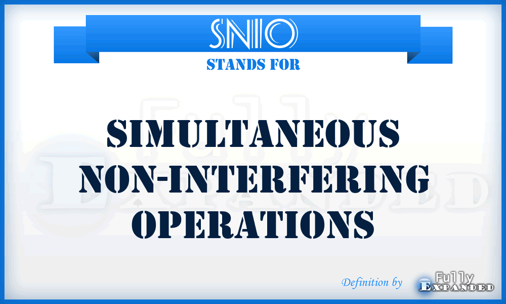 SNIO - Simultaneous Non-Interfering Operations