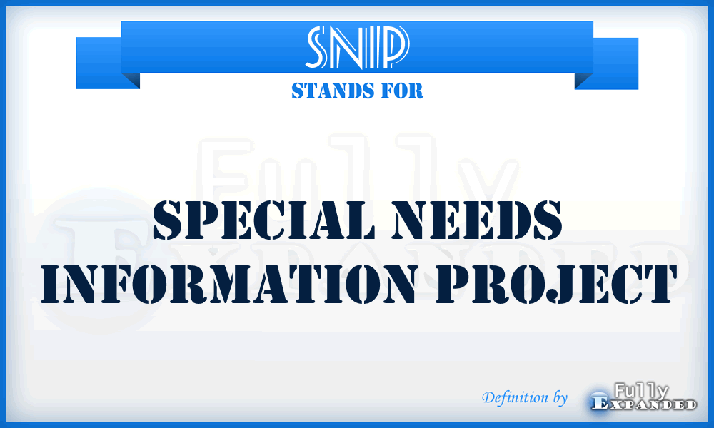 SNIP - Special Needs Information Project