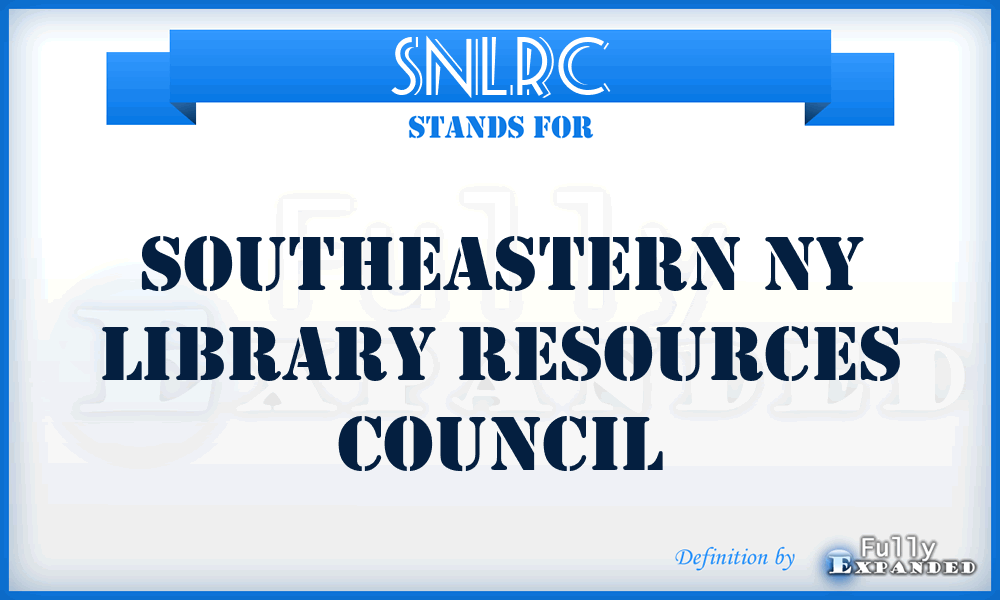 SNLRC - Southeastern Ny Library Resources Council