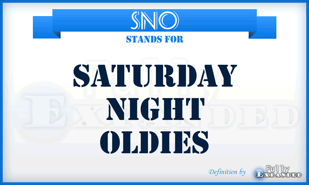 SNO - Saturday Night Oldies