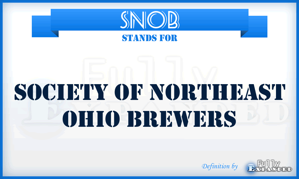 SNOB - Society of Northeast Ohio Brewers