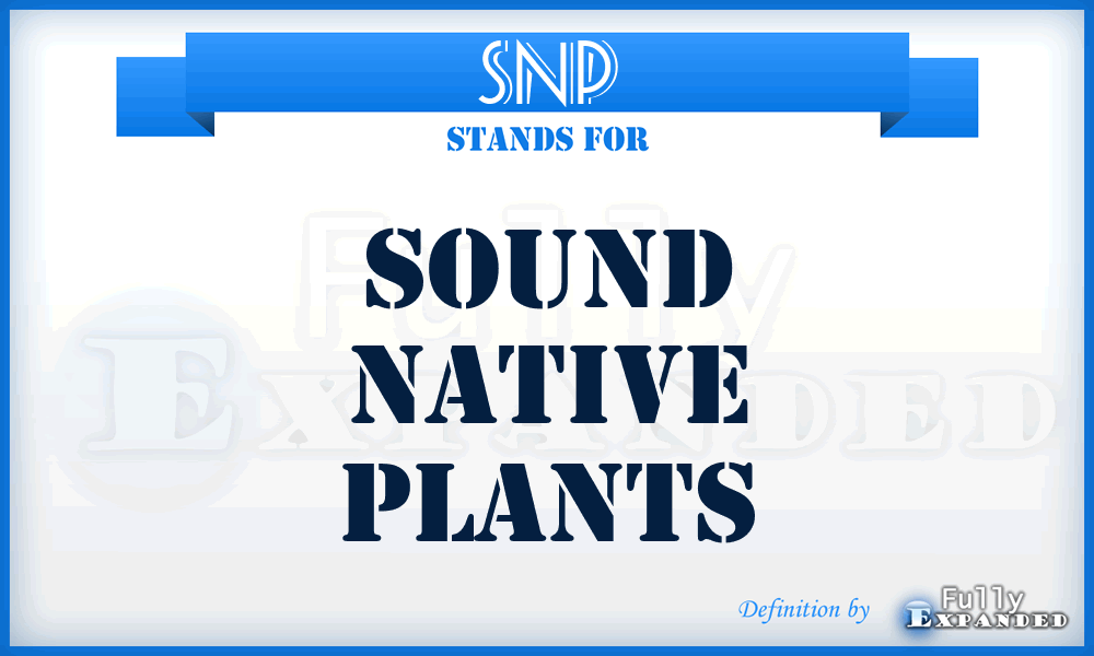 SNP - Sound Native Plants