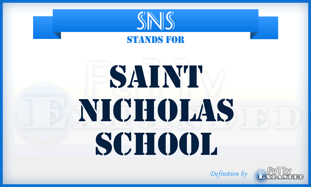 SNS - Saint Nicholas School