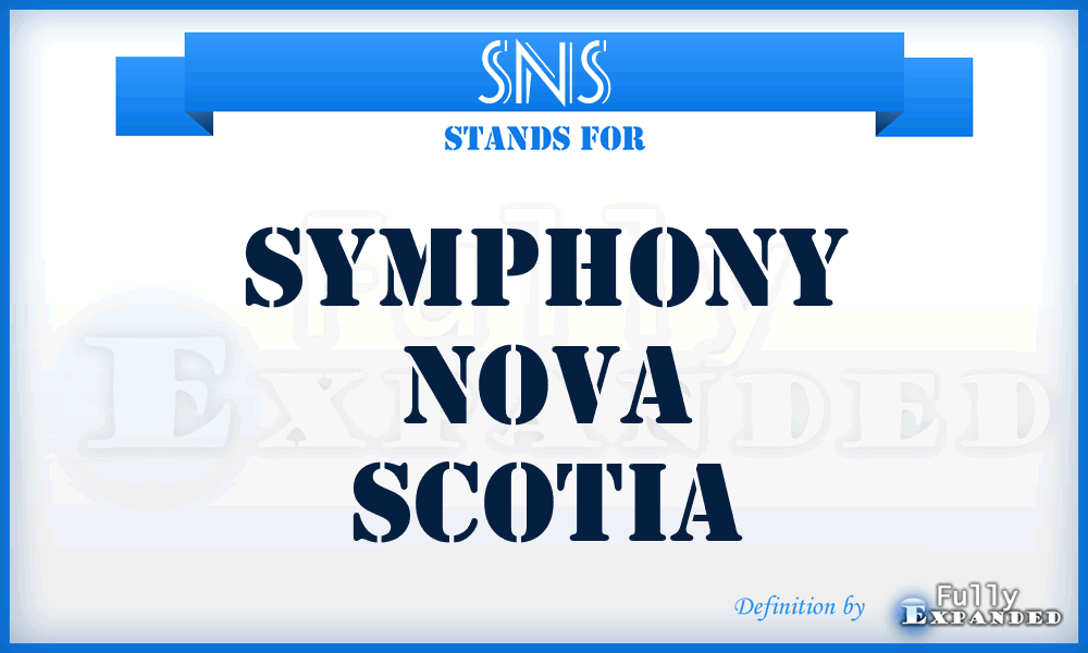 SNS - Symphony Nova Scotia