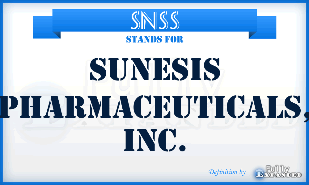 SNSS - Sunesis Pharmaceuticals, Inc.