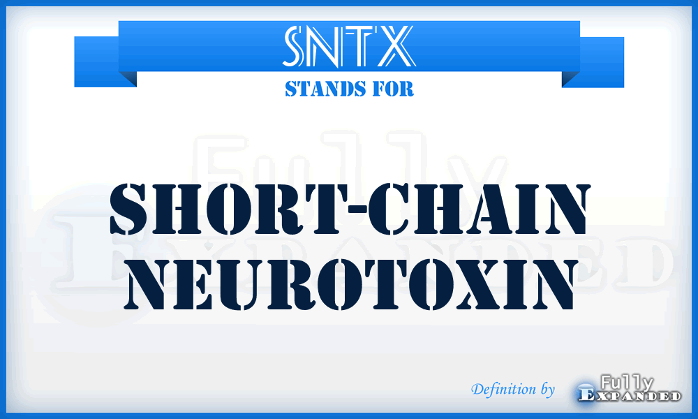 SNTX - Short-chain Neurotoxin