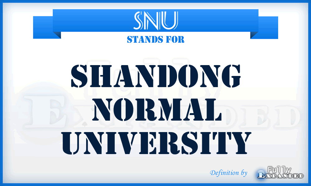 SNU - Shandong Normal University