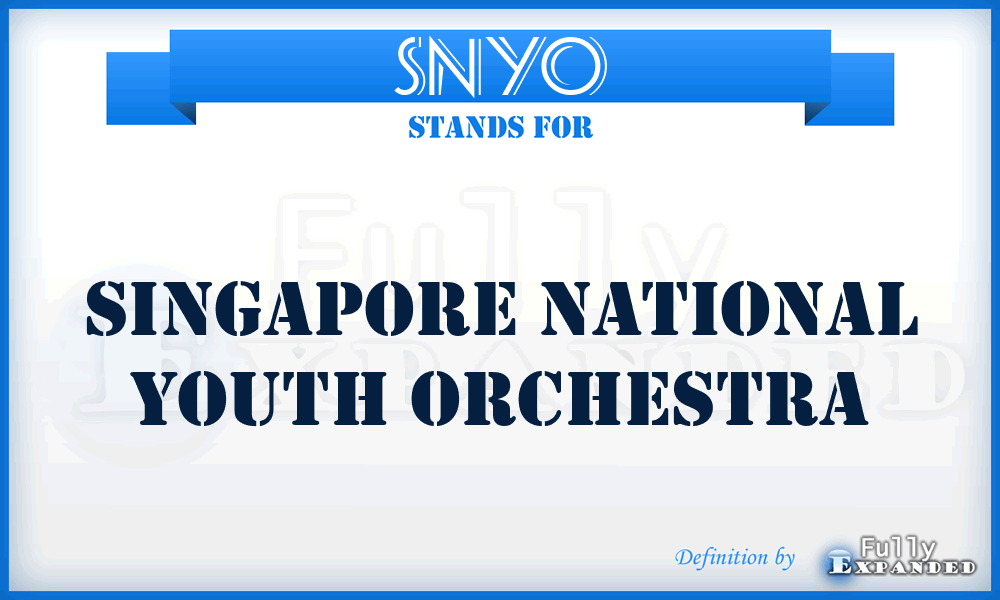 SNYO - Singapore National Youth Orchestra