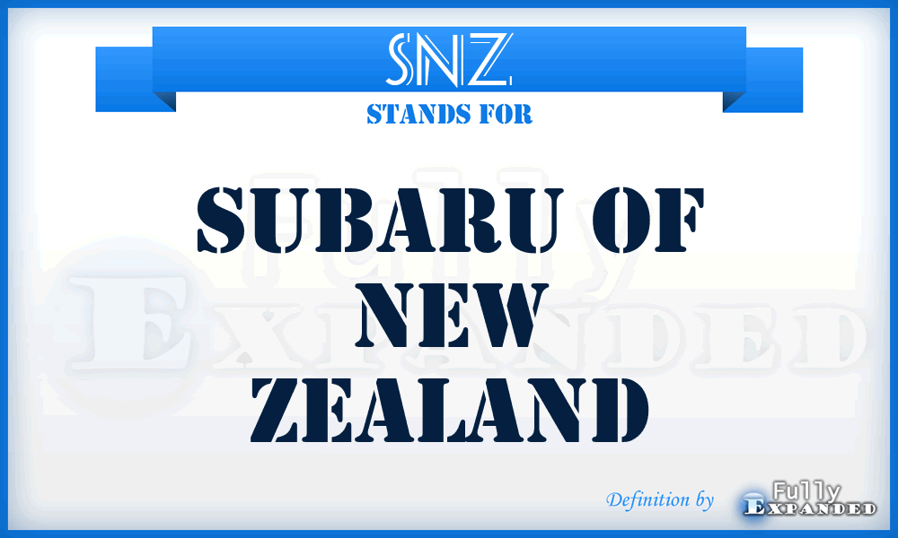 SNZ - Subaru of New Zealand