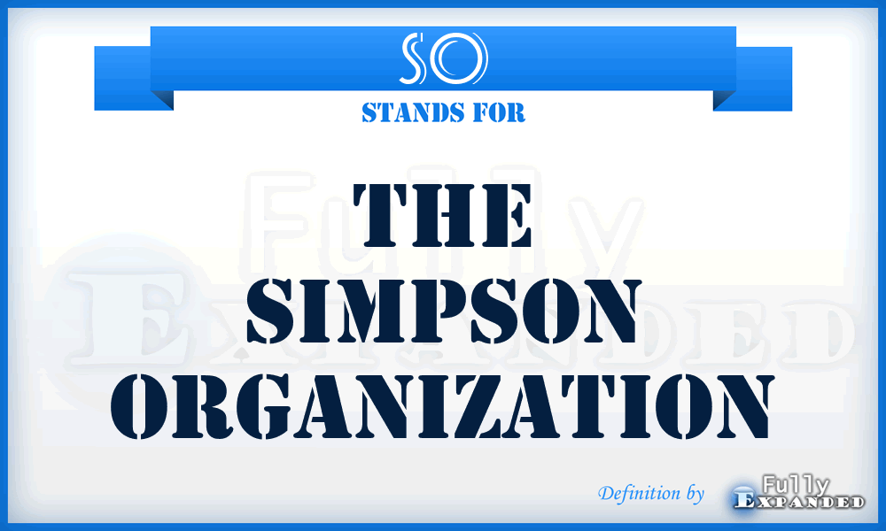 SO - The Simpson Organization