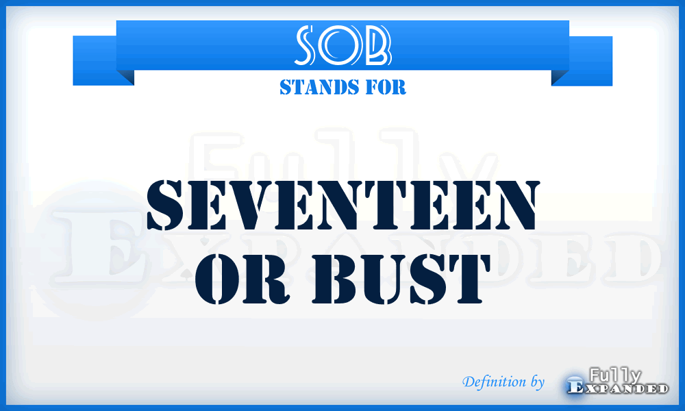 SOB - Seventeen or Bust