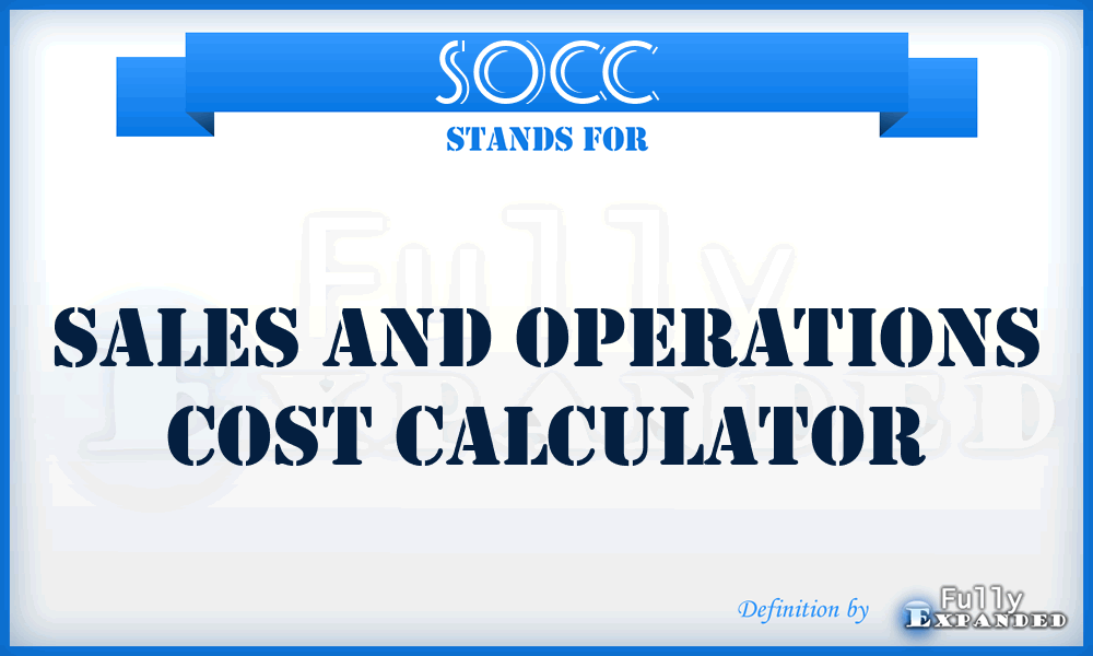 SOCC - Sales And Operations Cost Calculator