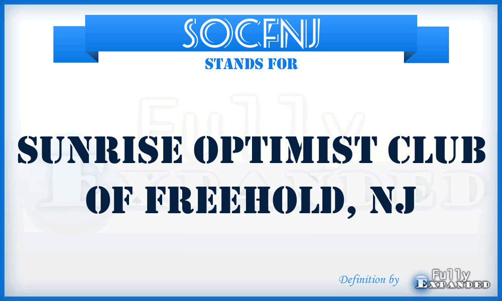 SOCFNJ - Sunrise Optimist Club of Freehold, NJ