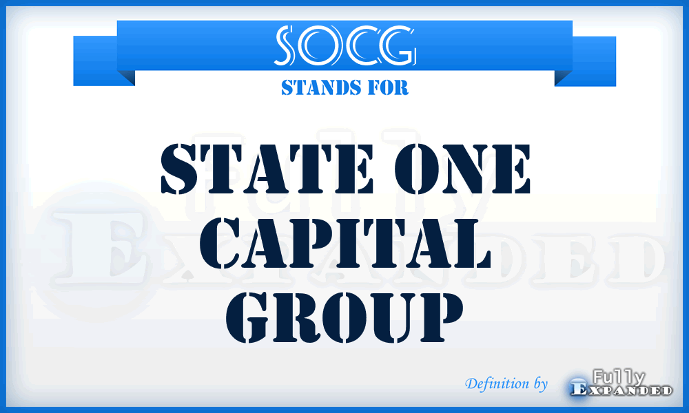 SOCG - State One Capital Group