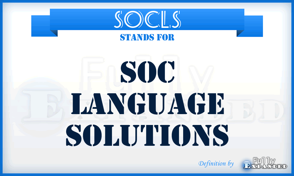 SOCLS - SOC Language Solutions
