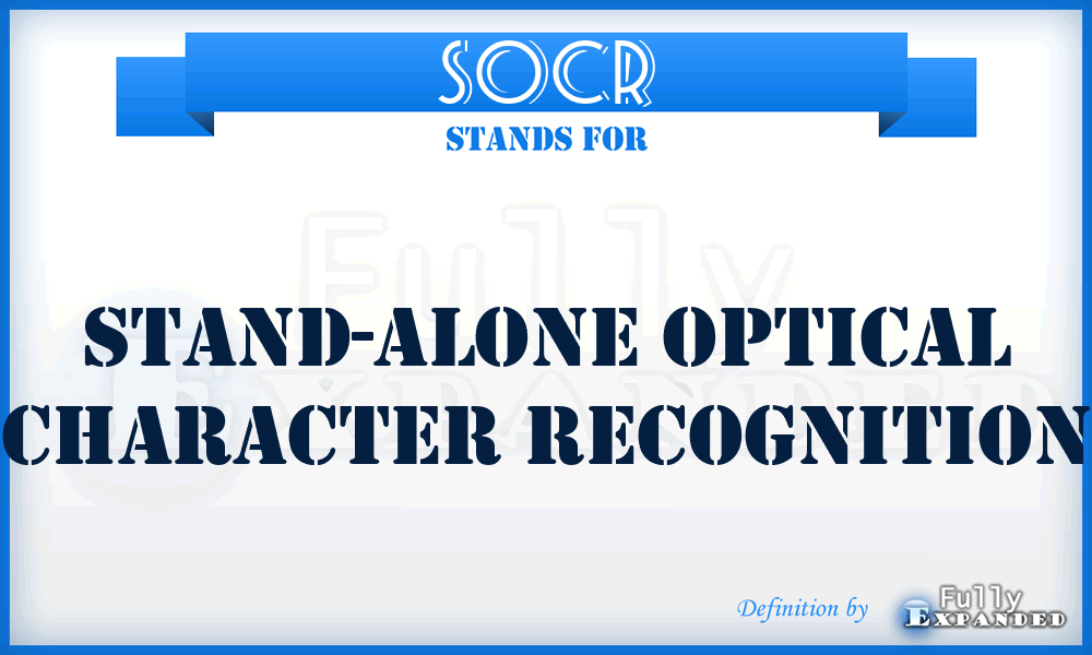SOCR - stand-alone optical character recognition
