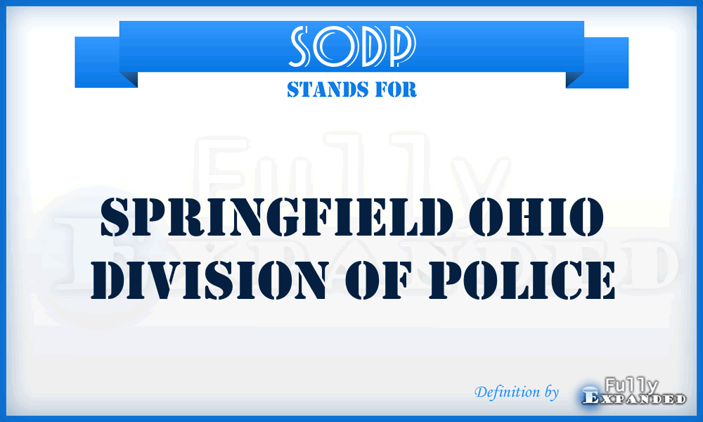 SODP - Springfield Ohio Division of Police