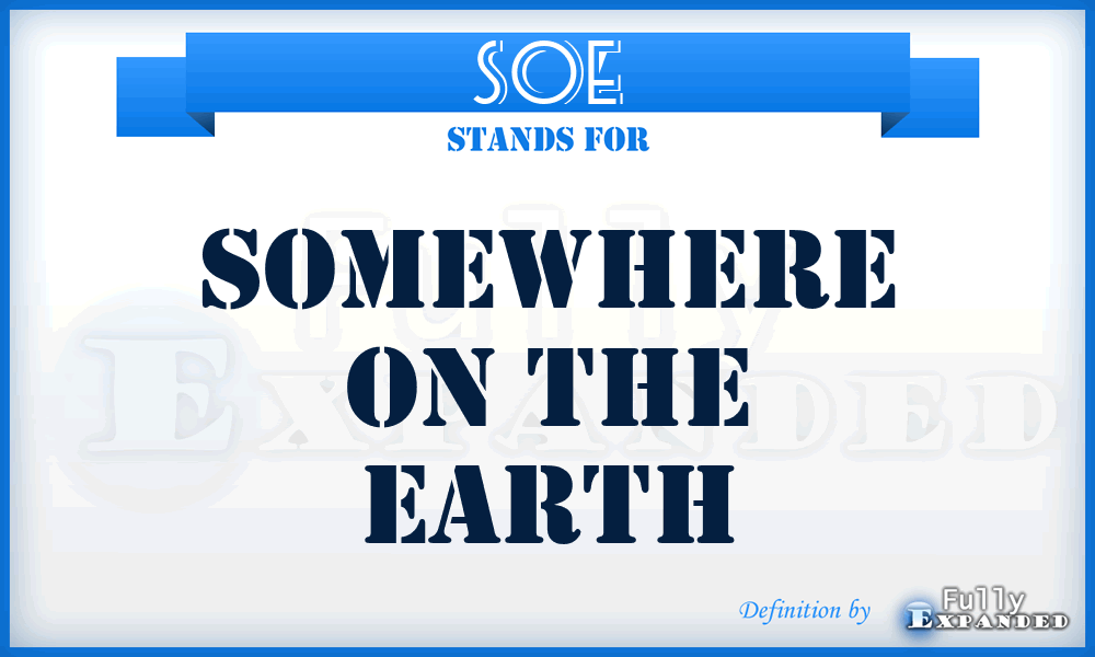 SOE - Somewhere On the Earth