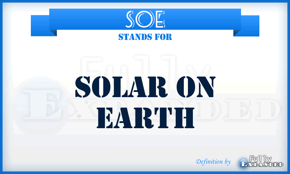 SOE - Solar On Earth