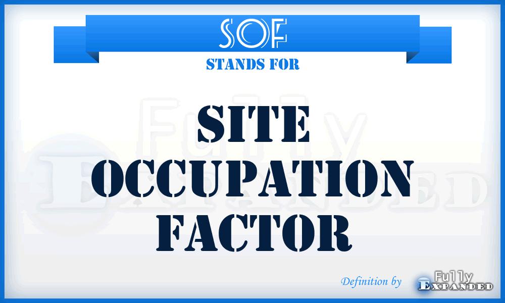 SOF - Site Occupation Factor