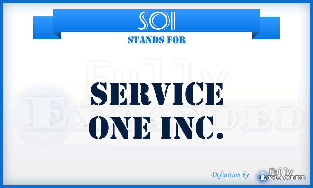 SOI - Service One Inc.