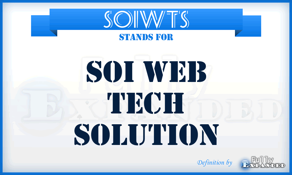 SOIWTS - SOI Web Tech Solution