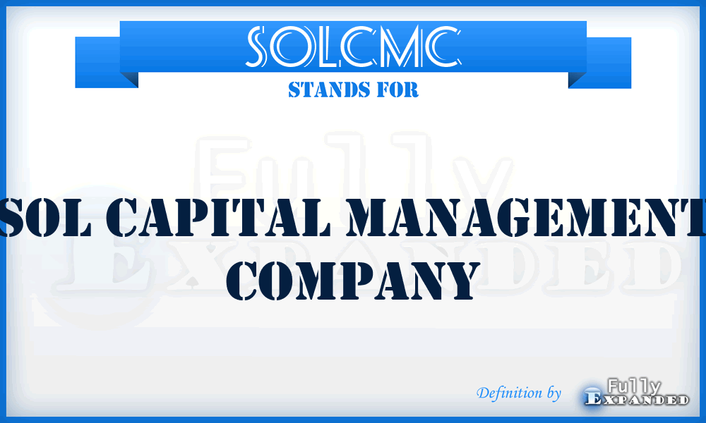 SOLCMC - SOL Capital Management Company