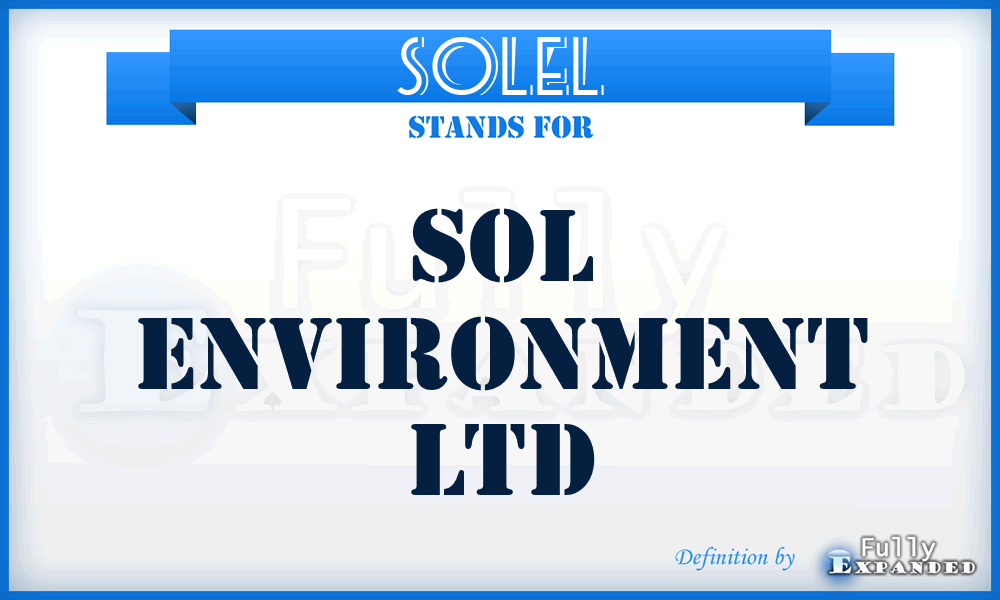 SOLEL - SOL Environment Ltd