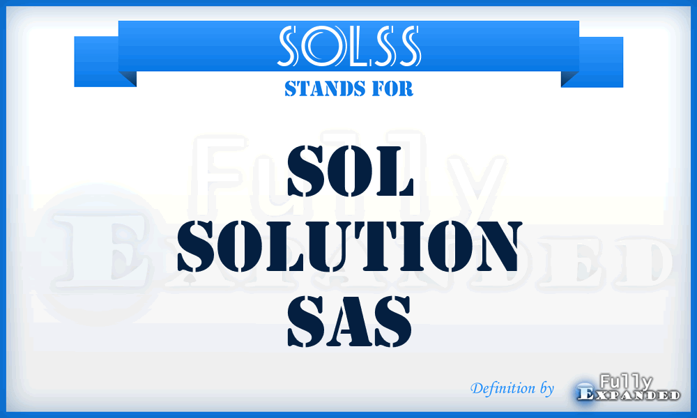 SOLSS - SOL Solution Sas