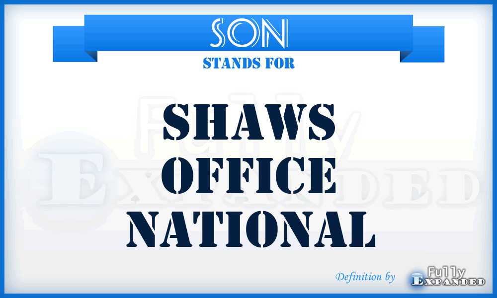 SON - Shaws Office National