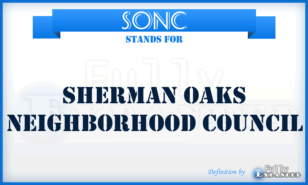 SONC - Sherman Oaks Neighborhood Council
