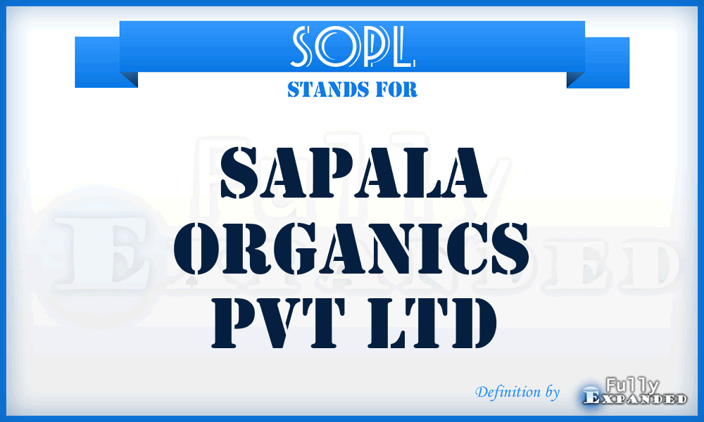 SOPL - Sapala Organics Pvt Ltd