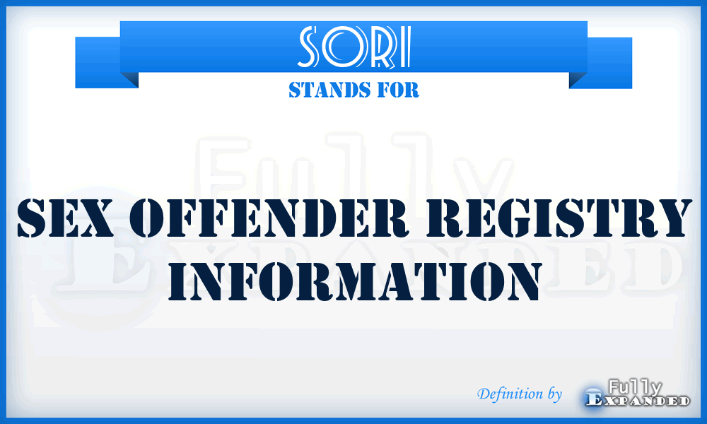 SORI - Sex Offender Registry Information