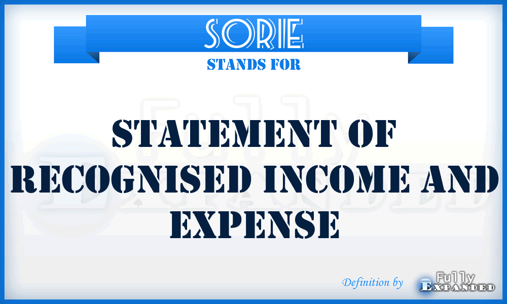 SORIE - statement of recognised income and expense