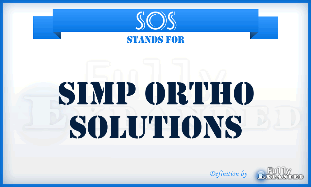 SOS - Simp Ortho Solutions