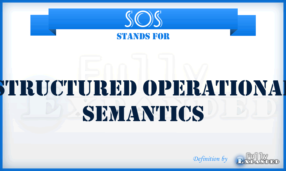 SOS - Structured Operational Semantics